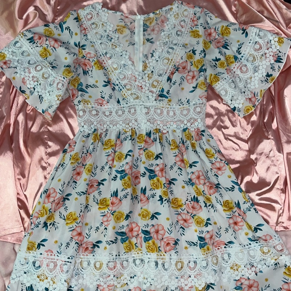 White floral summer dress